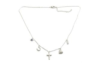 cadena plata 925mm con piedra con circonita 19 2.5cm