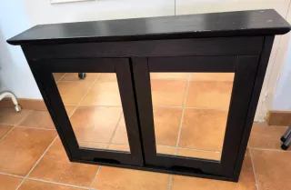 Armario espejo madera Ikea negro