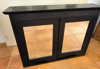 Armario espejo madera Ikea negro