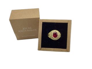 anillo oro 18k con piedra con circonita