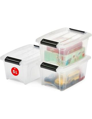 Iris Ohyama 3 Cajas de almacenamiento con tapas, 5