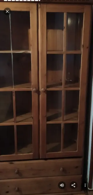 Armario Vitrina Madera y Cristal