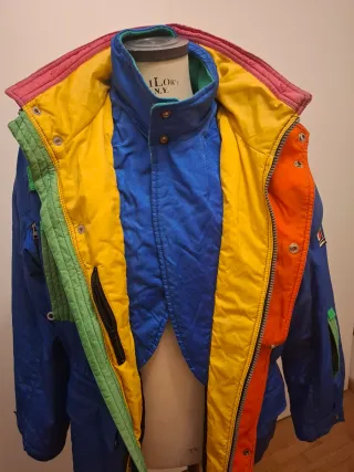Giacca sci vintage colorata
