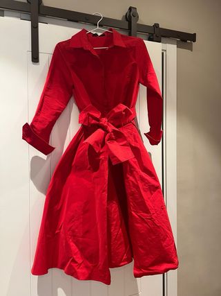 Vestido Camisero Carolina Herrera Rojo