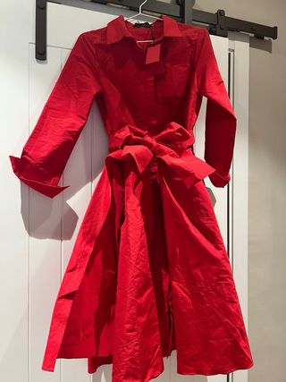 Vestido Camisero Carolina Herrera Rojo