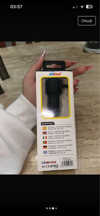 Caricatore Auto Andowl 3.1A USB C