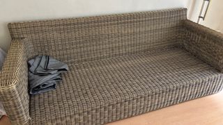 Sofá exterior 3 plazas mimbre