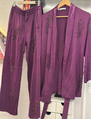 Conjunto Zara Púrpura Bordado con lentejuelas