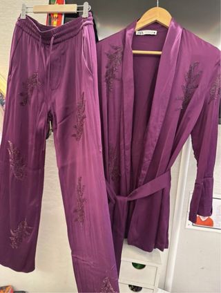 Conjunto Zara Púrpura Bordado con lentejuelas