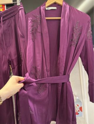 Conjunto Zara Púrpura Bordado con lentejuelas
