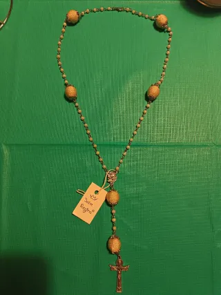 Rosario  collar  Salve Regiinai Artesanal con cruz