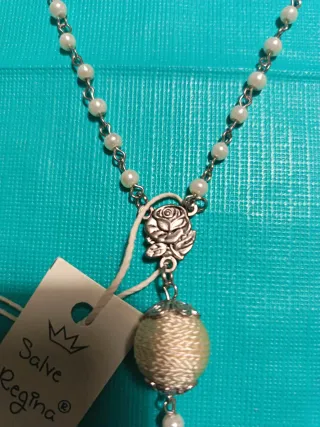 Rosario  collar  Salve Regiinai Artesanal con cruz