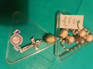 Rosario  collar  Salve Regiinai Artesanal con cruz