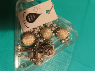 Rosario  collar  Salve Regiinai Artesanal con cruz