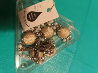 Rosario  collar  Salve Regiinai Artesanal con cruz