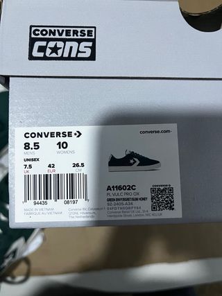 Converse PL VULC PRO OX Verde Talla 42