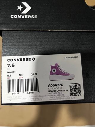 Converse CTAS Move Hi Morado/Blanco Talla 38