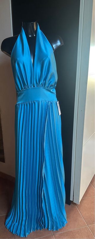 Abito lungo blu/petrolio