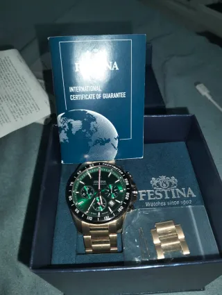 Orologio Festina Cronografo Uomo Oro Verde