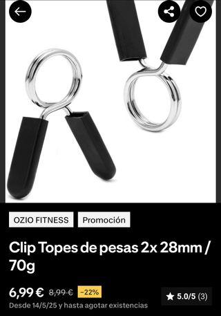 4 Cierres Clips para Barra 28mm