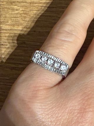 Anillo antiguo plata zafiros