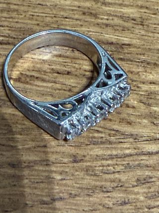 Anillo antiguo plata zafiros