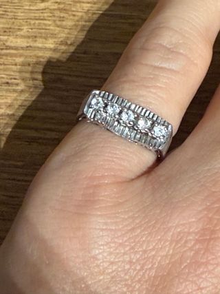 Anillo antiguo plata zafiros