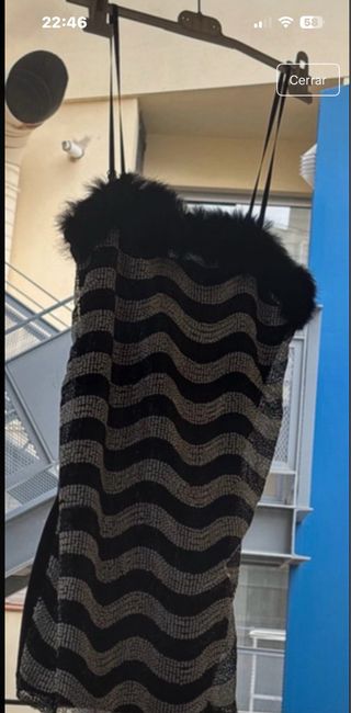 Top terciopelo negro y blanco con lentejuelas