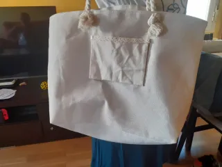 Bolso de playa con estampado tropical