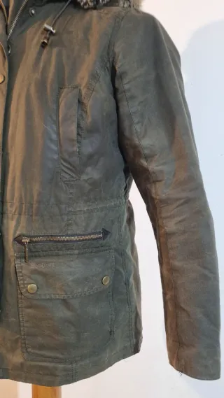 Parka Barbour Kelsall Wax Verde-caqui Mujer