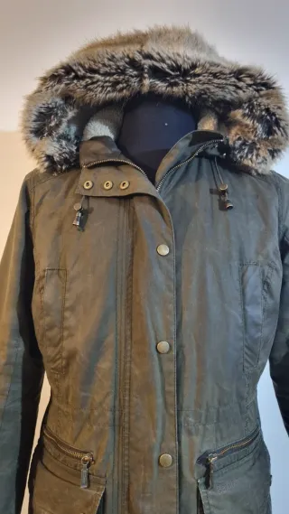 Parka Barbour Kelsall Wax Verde-caqui Mujer