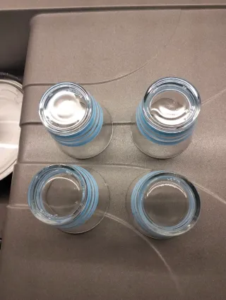 4 Bicchieri Acqua Vetro Blu