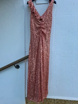 Abito Pinko donna oro/rosa paillettes