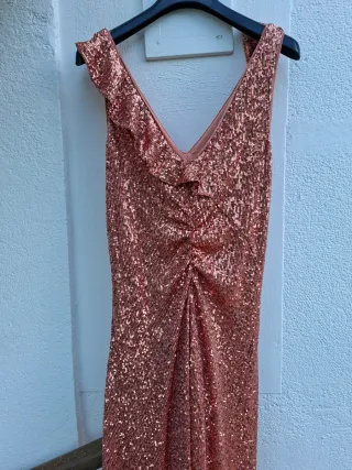 Abito Pinko donna oro/rosa paillettes