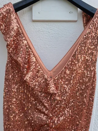 Abito Pinko donna oro/rosa paillettes