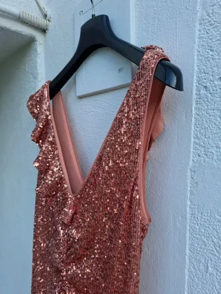 Abito Pinko donna oro/rosa paillettes
