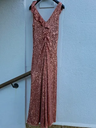 Abito Pinko donna oro/rosa paillettes