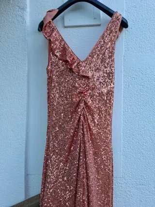 Abito Pinko donna oro/rosa paillettes