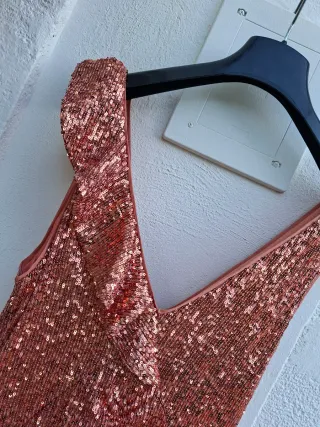 Abito Pinko donna oro/rosa paillettes