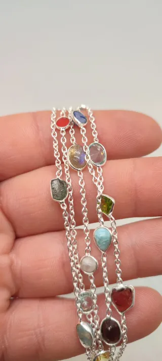 Pulsera de Plata Multipiedras.