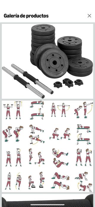 Juego Pesas mancuernas ajustables, hasta 30 kg