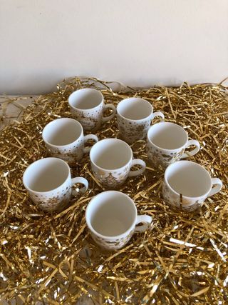 Tazas Merry Christmas Porcelana Dorada