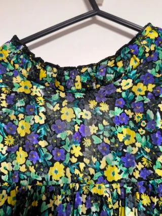 Vestido estampado floral negro