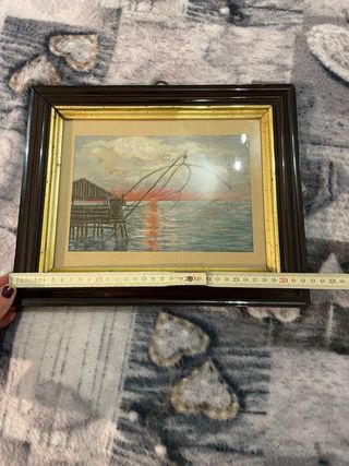 Quadro traboccò al tramonto con cornice