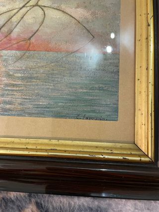 Quadro traboccò al tramonto con cornice