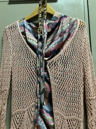 Vestido mujer talla S rosa y multicolor