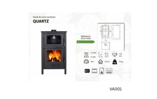 Estufa de Leña horno  Quartz 9kW CAST1006