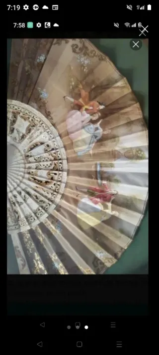 Abanico antiguo enmarcado