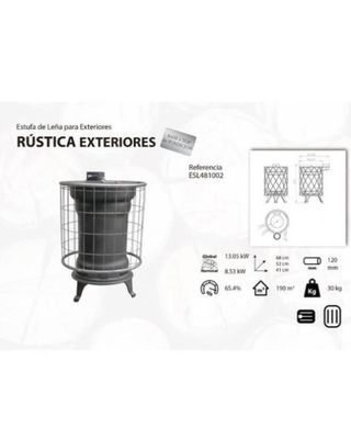 Estufa de Leña Rustica nueva  8Kw CAST1012