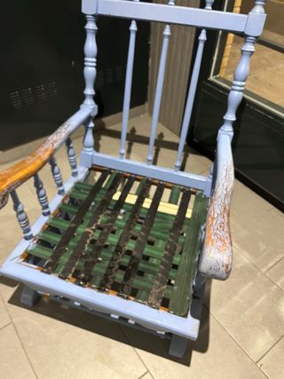 Poltrona dondolo blu e verde